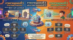Infographic ภาพฉายมุมมองที่1และภาพฉายมุมมองที่ 3