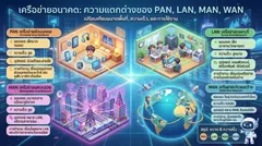 Infographic ความแตกต่างของประเภทเครือข่าย