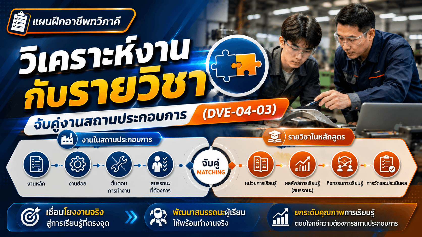 วิเคราะห์งานกับรายวิชา — จับคู่งานสถานประกอบการ (DVE-04-03)