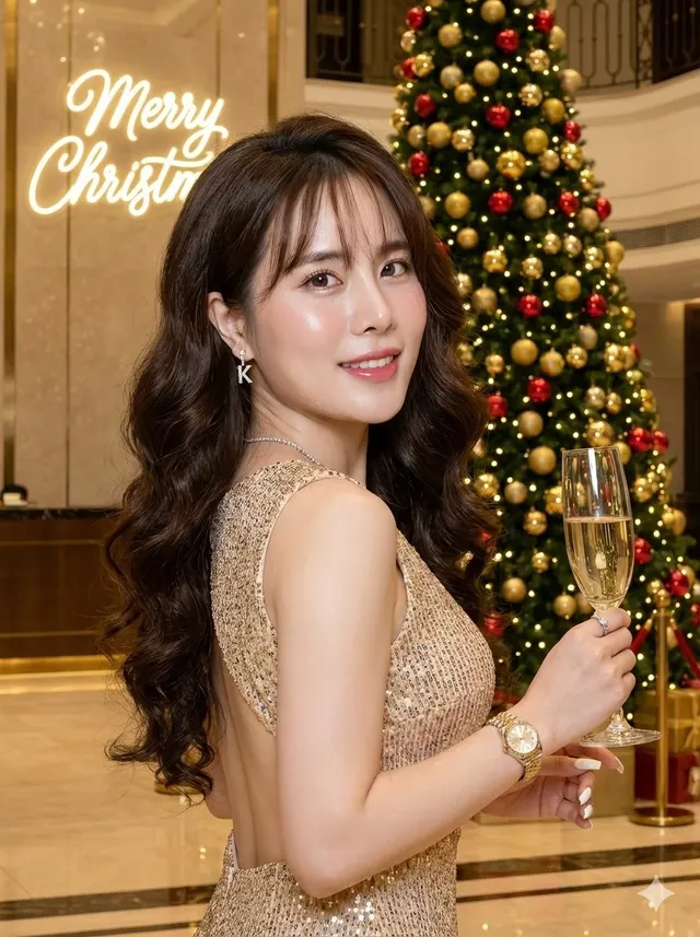 ภาพผู้หญิง ฉลองคริสต์มาส