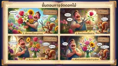Infographic ขั้นตอนการจัดดอกไม้