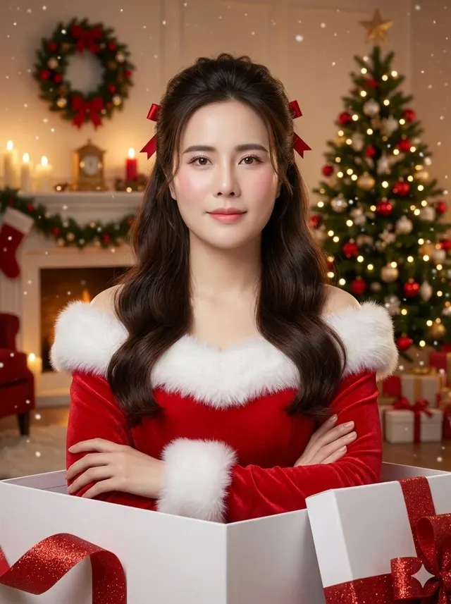 ภาพผู้หญิง คริสต์มาส