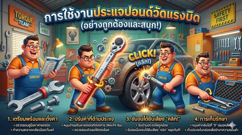 การใช้งานประแจปอนด์วัดแรงบิด