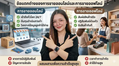 ข้อแตกต่างของการขายออนไลน์และการขายออฟไลน์