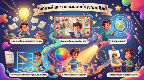 อินโฟกราฟิก วิเคราะห์และวางแผนองค์ประกอบศิลป์
