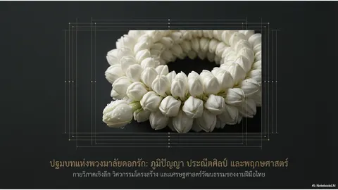 การประดิษฐ์พวงมาลัยคล้องดอกรัก
