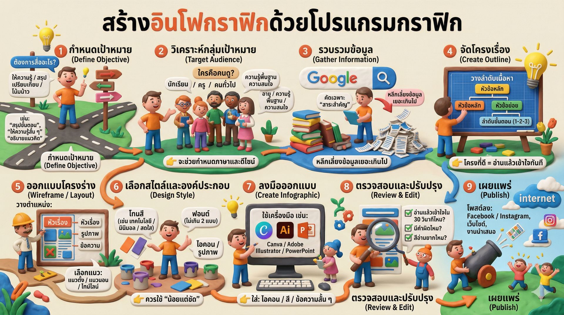 สร้างอินโฟกราฟิกด้วยโปรแกรมกราฟิก