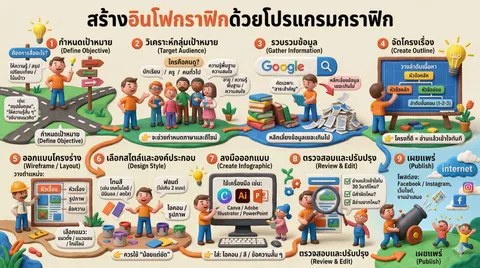 สร้างอินโฟกราฟิกด้วยโปรแกรมกราฟิก