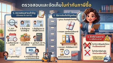 ตรวจสอบและจัดเก็บใบกำกับภาษีซื้อ