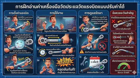การฝึกอ่านค่าเครื่องมือวัดประแจวัดแรงบิดแบบปรับค่าได้