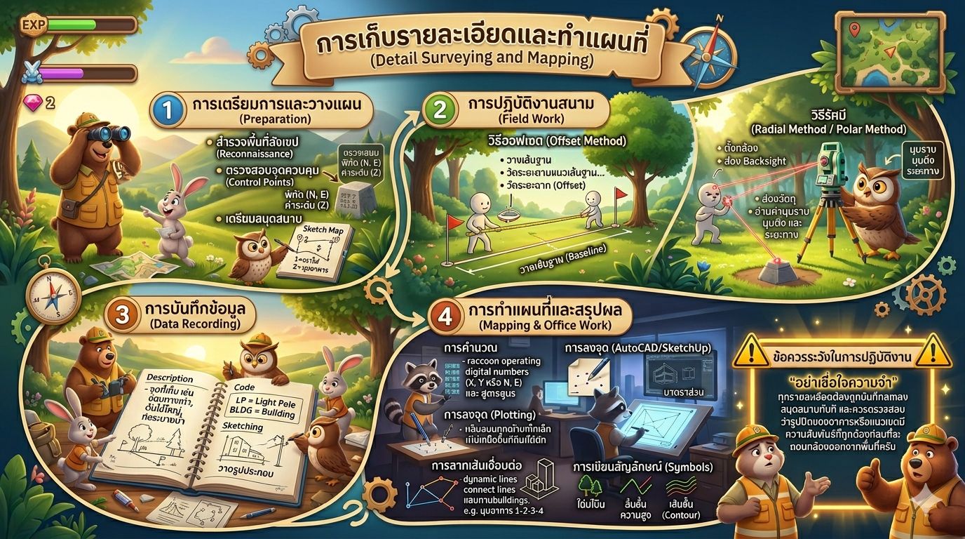 การเก็บรายละเอียดและทำแผนที่