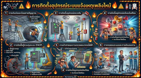 การติดตั้งอุปกรณ์ในระบบแจ้งเหตุเพลิงไหม้