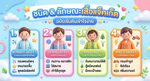 ชนิดลักษณะเสื้อแจ็คเก็ต