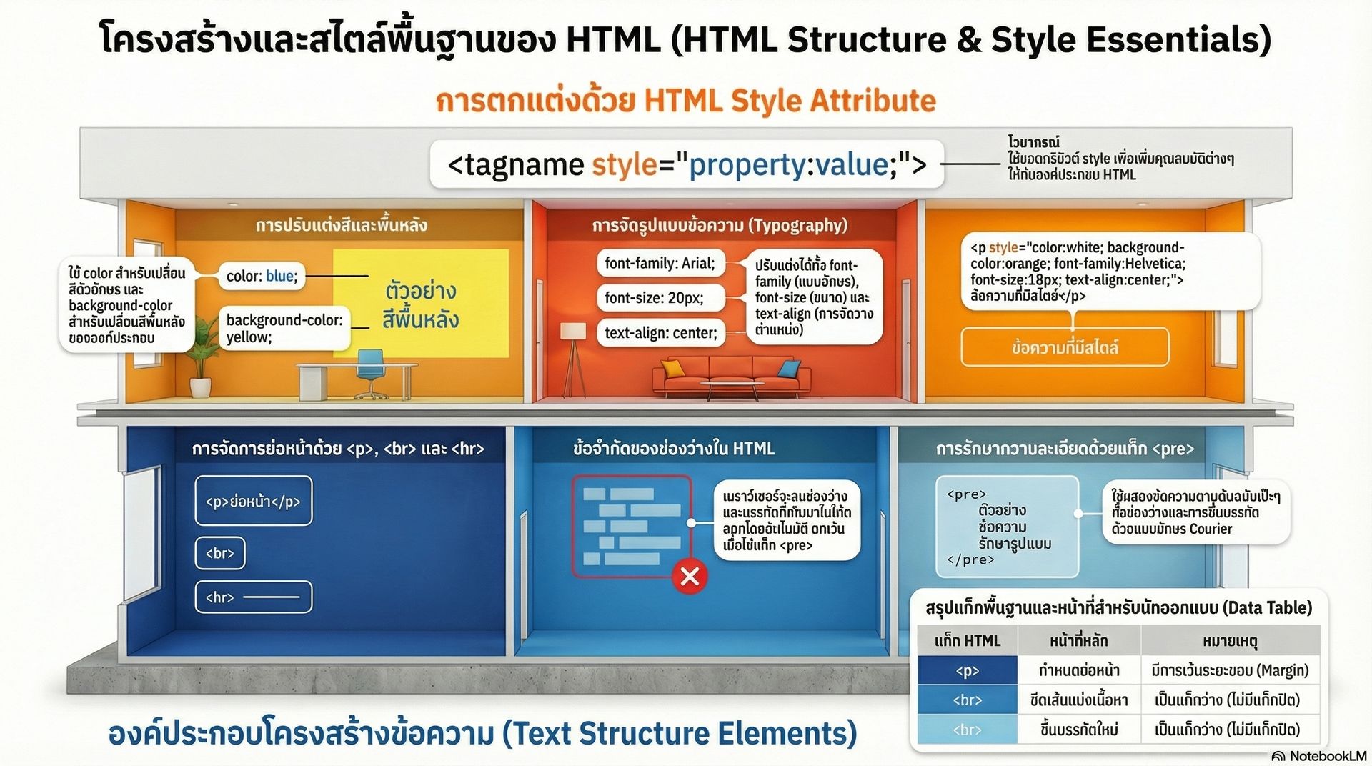 โครงสร้างเเละStyle HTML