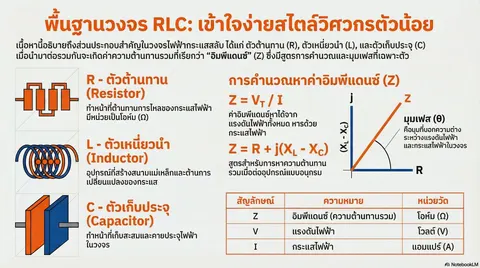 Infographic RLC อนุกรม วงจรไฟฟ้ากระแสสลับ