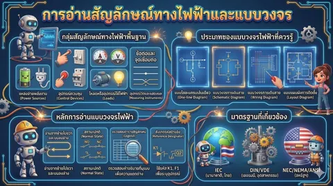 การอ่านสัญลักษณ์ทางไฟฟ้าและแบบวงจร