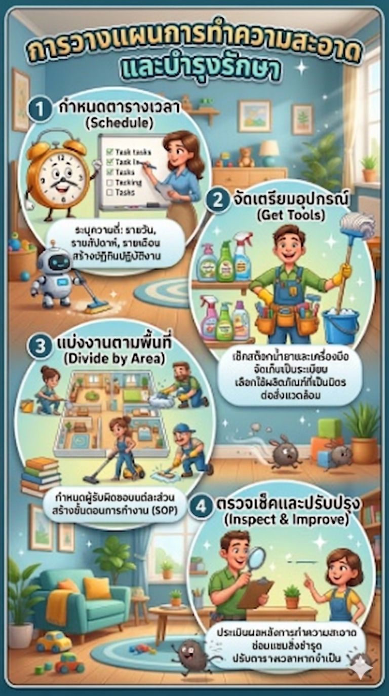 การวางแผนการทำความสะอาดและบำรุงรักษา