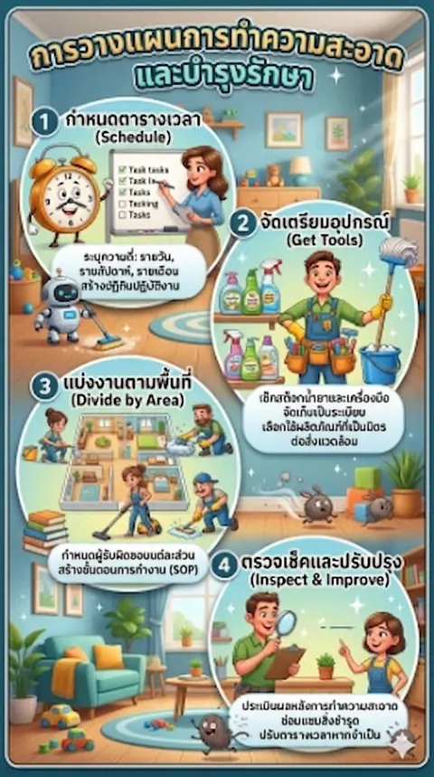 การวางแผนการทำความสะอาดและบำรุงรักษา