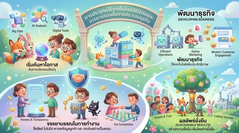 ประยุกต์ใช้เทคโนโลยีดิจิทัลและจรรยาบรรณในการประกอบธุรกิจ