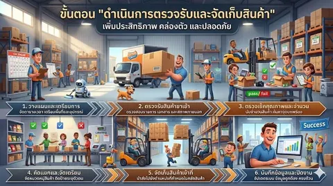 ขั้นตอนการดำเนินการตรวจรับและจัดเก็บสินค้า
