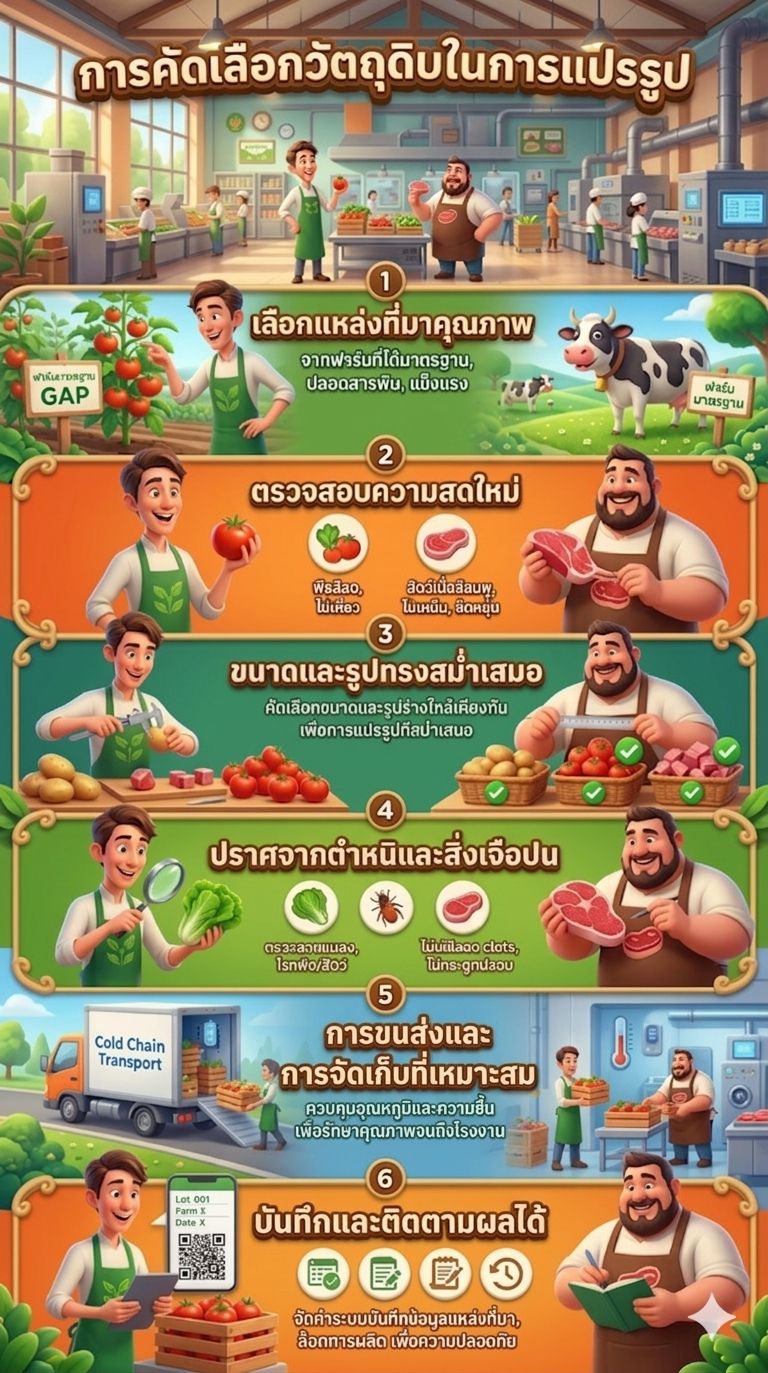 การคัดเลือกวัตถุดิบในการแปรรูป