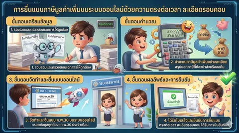 ยื่นแบบภาษีมูลค่าเพิ่มบนระบบออนไลน์ด้วยความตรงต่อเวลา ละเอียดรอบคอบ