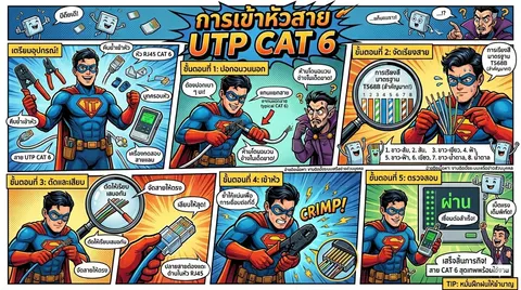 การเข้าหัวสาย UTP CAT 6
