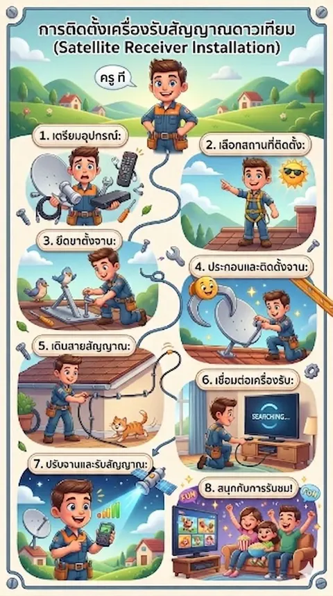 ติดตั้งเครื่องรับสัญญาณดาวเทียม
