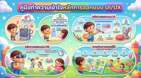 ความแตกต่างของส่วนติดต่อผู้ใช้ (UI/UX)