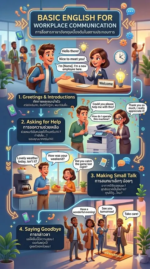 การสนทนาภาษาอังกฤษในสถานประกอบการ