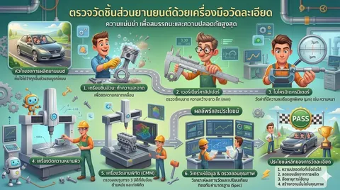 ตรวจวัดชิ้นส่วนยานยนต์ด้วยเครื่องมือวัดละเอียด