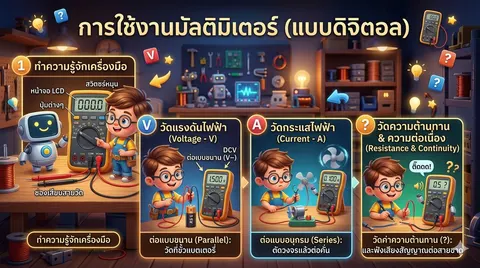 การใช้งานมัลติมิเตอร์(แบบดิจิตอล)
