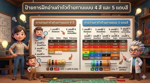 การอ่านค่าแถบสีตัวต้านทาน