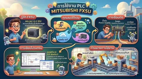 การใช้งาน PLC Mitsubishi FX5U 