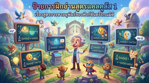 แคลคูลัส1 สูตรการหาอนุพันธ์ฟังก์ชันตรีโกณมิติ
