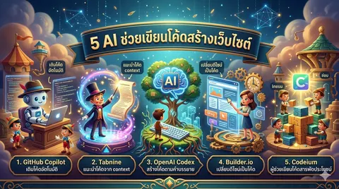 5 AI ช่วยเขียนโค้ดสร้างเว็บไซต์