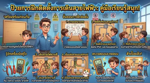 ฝึกติดตั้งการเดินสายไฟฟ้า