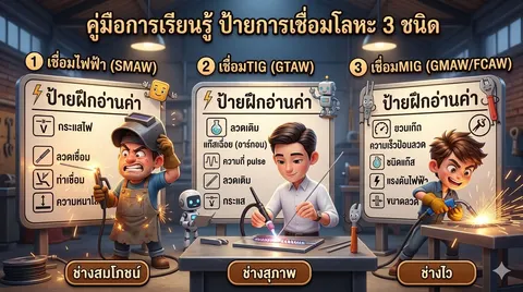 คู่มือการเรียนรู้ การเชื่อมโลหะ3ชนิด