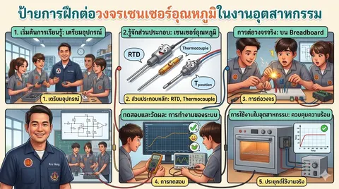 การต่อวงจรเซนเซอร์อุณภูมิในงานอุตสาหกรรม