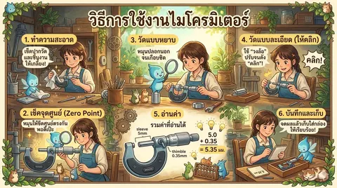 การใช้ไมโครมิเตอร์