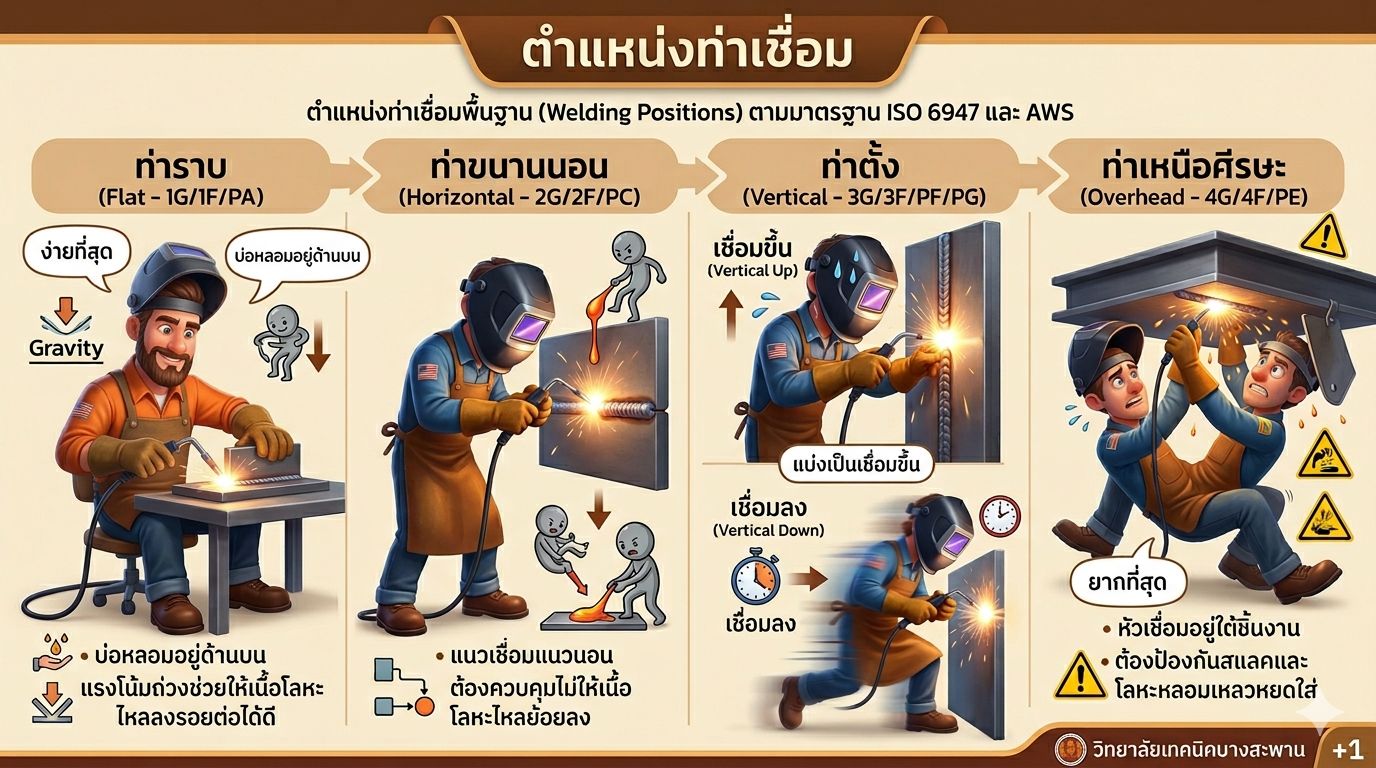 ตำแหน่งท่าเชื่อมพื้นฐาน