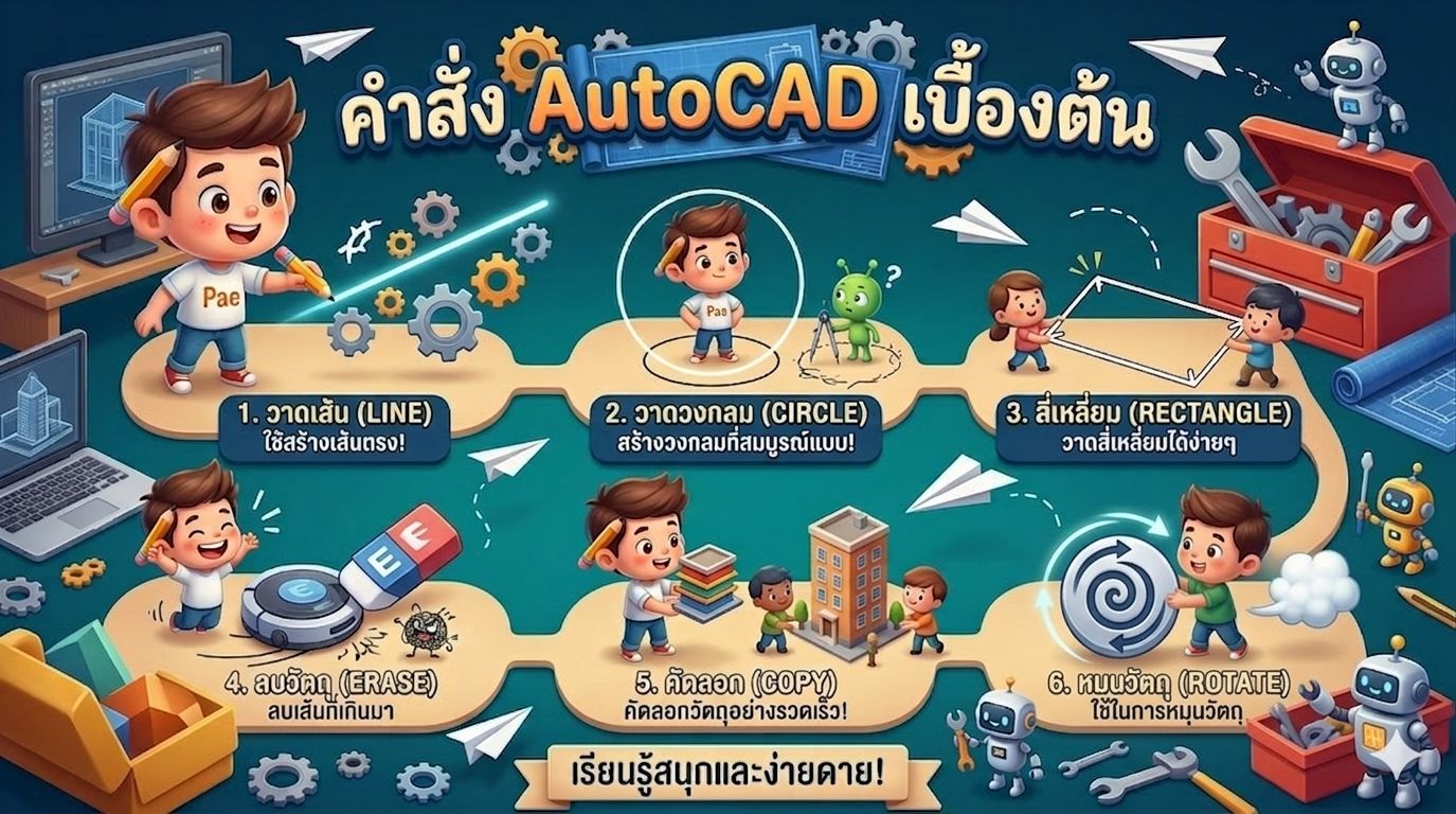 คำสั่ง AutoCad เบื้องต้น