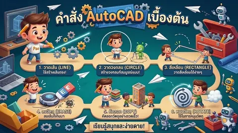 คำสั่ง AutoCad เบื้องต้น