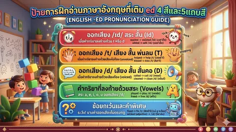 การอ่านออกเสียงคำศัพท์ที่เติม ed