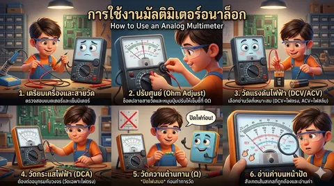 การใช้งานมัลติมิเตอร์อนาล็อก