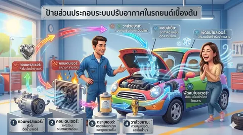 ส่วนประกอบระบบปรับอากาศรถยนตื