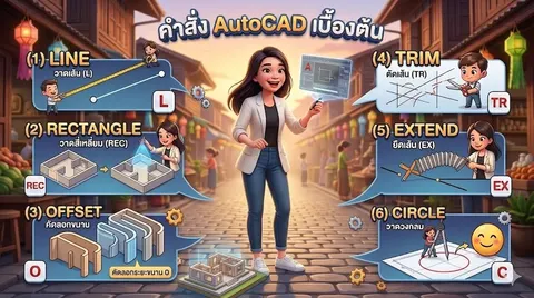 คำสั่ง AutoCad เบื้องต้น