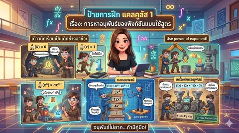 แคลคูลัส1 เรื่องการหาอนุพันธของฟังชันแบบใช้สูตร