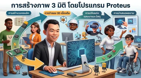 การสร้างภาพ 3 มิต โดยโปรแกรม Proteus