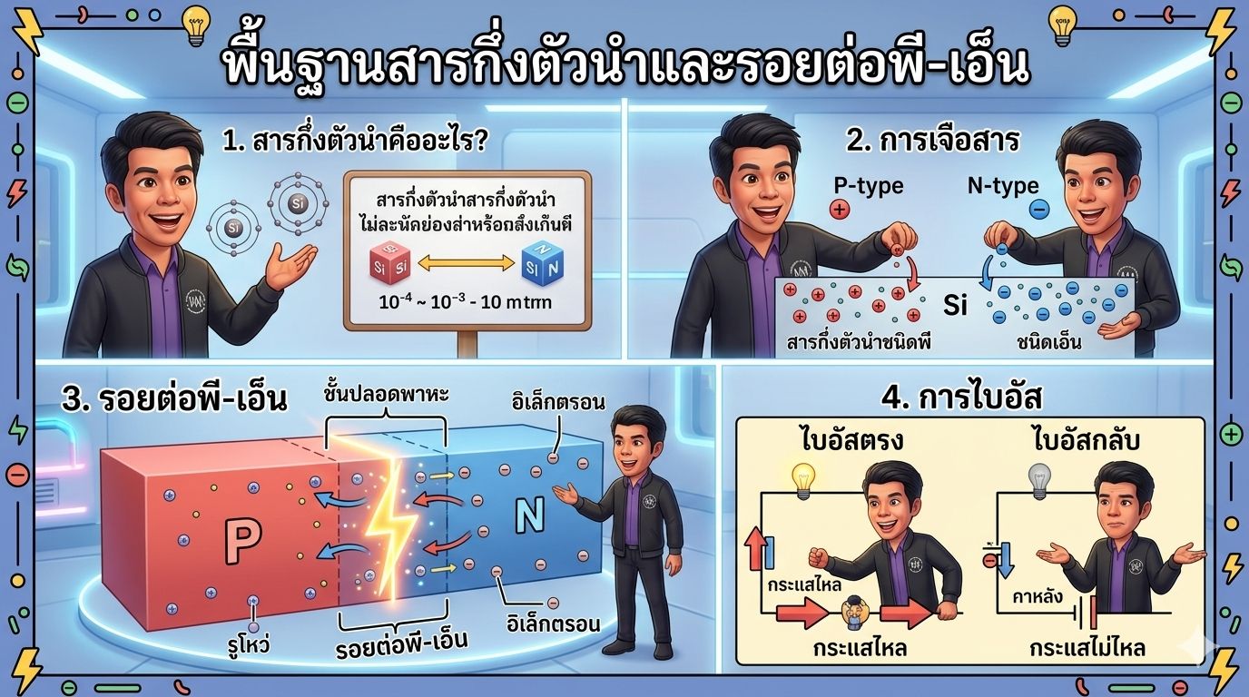 พื้นฐานสารกึ่งตัวนำและรอยต่อพี-เอ็น
